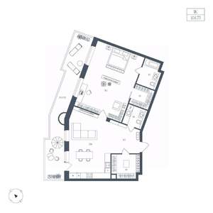 1-к квартира, вторичка, 105м2, 4/10 этаж