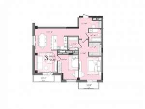 3-к квартира, вторичка, 103м2, 16/24 этаж