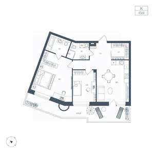 1-к квартира, вторичка, 86м2, 7/9 этаж
