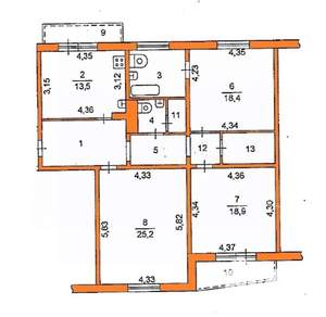 3-к квартира, вторичка, 105м2, 7/10 этаж