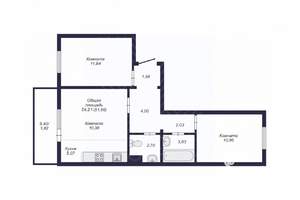 2-к квартира, вторичка, 54м2, 10/10 этаж