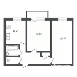 2-к квартира, вторичка, 48м2, 4/9 этаж