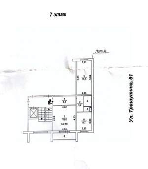 2-к квартира, вторичка, 57м2, 7/11 этаж