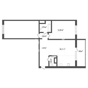 2-к квартира, вторичка, 57м2, 3/10 этаж