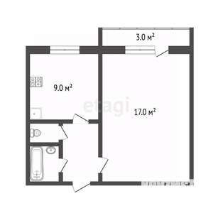 1-к квартира, вторичка, 33м2, 3/10 этаж