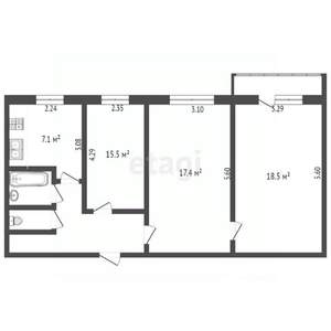 3-к квартира, вторичка, 65м2, 9/9 этаж