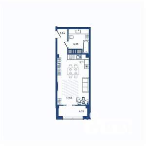 1-к квартира, вторичка, 33м2, 16/23 этаж