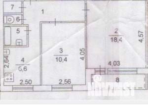 2-к квартира, вторичка, 46м2, 4/9 этаж