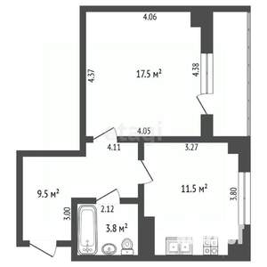 1-к квартира, вторичка, 42м2, 11/22 этаж