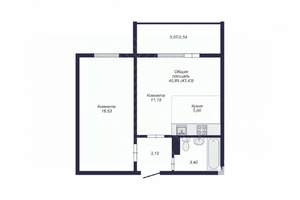 2-к квартира, вторичка, 42м2, 6/10 этаж