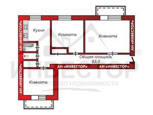 3-к квартира, вторичка, 83м2, 3/4 этаж