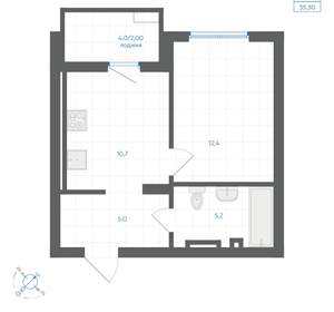 1-к квартира, вторичка, 35м2, 3/18 этаж