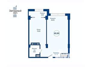 2-к квартира, вторичка, 66м2, 13/25 этаж