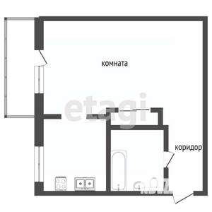 1-к квартира, вторичка, 31м2, 4/5 этаж