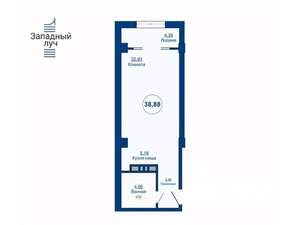 1-к квартира, вторичка, 39м2, 3/25 этаж