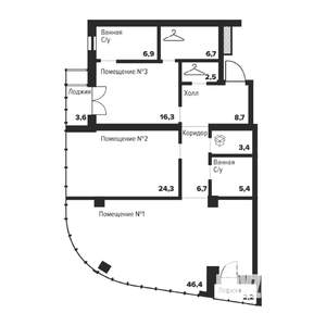 2-к квартира, строящийся дом, 127м2, 19/29 этаж