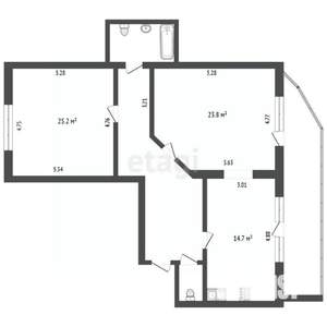 2-к квартира, вторичка, 93м2, 2/11 этаж