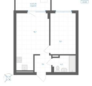1-к квартира, вторичка, 41м2, 3/18 этаж