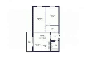 2-к квартира, вторичка, 56м2, 5/10 этаж