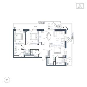 2-к квартира, вторичка, 119м2, 4/8 этаж