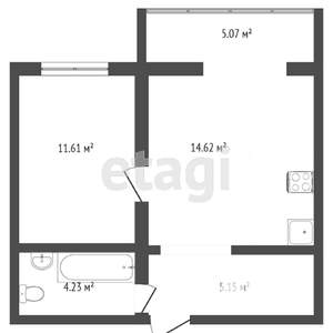 1-к квартира, вторичка, 40м2, 9/10 этаж