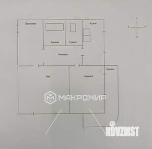 2-к квартира, вторичка, 54м2, 12/16 этаж