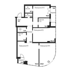 3-к квартира, строящийся дом, 141м2, 15/29 этаж