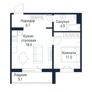1-к квартира, вторичка, 40м2, 8/10 этаж