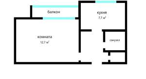 1-к квартира, вторичка, 35м2, 3/5 этаж
