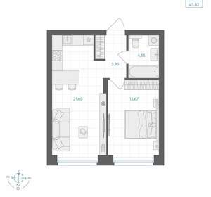 1-к квартира, вторичка, 44м2, 5/30 этаж