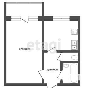 1-к квартира, вторичка, 36м2, 4/9 этаж