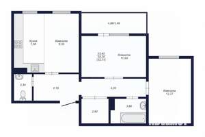 2-к квартира, вторичка, 60м2, 9/18 этаж