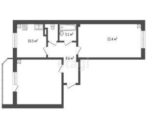2-к квартира, вторичка, 66м2, 4/10 этаж
