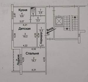 2-к квартира, вторичка, 59м2, 5/10 этаж