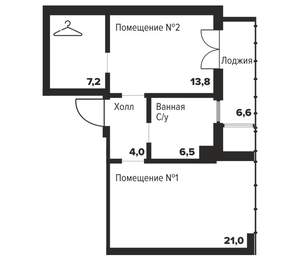 1-к квартира, вторичка, 53м2, 7/29 этаж
