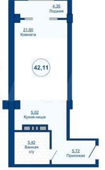 Студия квартира, вторичка, 42м2, 20/24 этаж