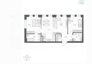 2-к квартира, вторичка, 70м2, 3/30 этаж