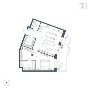 1-к квартира, вторичка, 76м2, 4/10 этаж