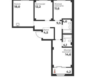 3-к квартира, вторичка, 80м2, 3/23 этаж