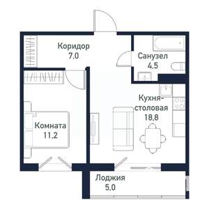 1-к квартира, вторичка, 41м2, 10/10 этаж