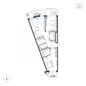 2-к квартира, вторичка, 105м2, 4/6 этаж