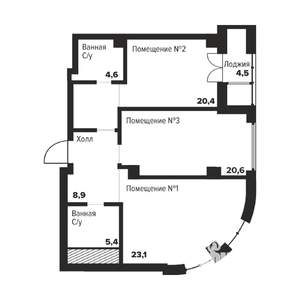 2-к квартира, строящийся дом, 83м2, 6/29 этаж
