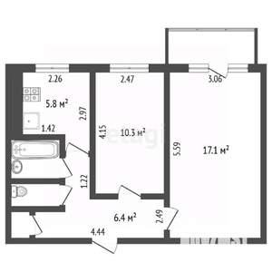 2-к квартира, вторичка, 44м2, 2/5 этаж