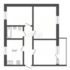 3-к квартира, вторичка, 66м2, 5/5 этаж