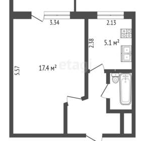 1-к квартира, вторичка, 30м2, 7/9 этаж