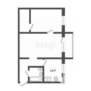 2-к квартира, вторичка, 44м2, 3/5 этаж
