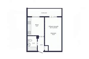 1-к квартира, вторичка, 33м2, 6/10 этаж