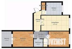 3-к квартира, вторичка, 69м2, 6/9 этаж