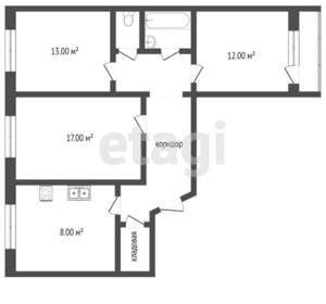 3-к квартира, вторичка, 64м2, 9/10 этаж