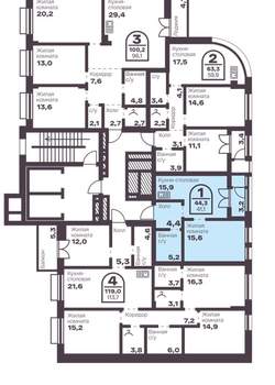 1-к квартира, вторичка, 41м2, 3/8 этаж